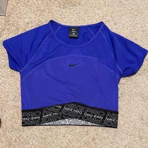 Nike Pro Women's Banded Purple Crop Top